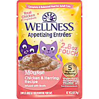 Wellness Appetizing Entrees Mousse Chicken & Herring Wet Cat Food