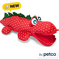 Leaps & Bounds Strawberry Gator Fusion Plush Dog Toy
