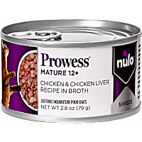 Nulo Prowess Mature 12+ for Senior Cats Chicken & Chicken Liver Shreds in Broth Cat Food