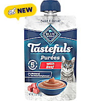 Blue Buffalo Tastefuls Purees Natural Complement with Just 5 Ingredients, Beef Adult Cat Food