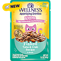 Wellness Appetizing Entrees Protein-Rich, Grain Free Tuna & Crab Recipe Kitten Flaked Wet Food
