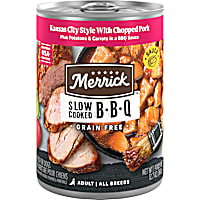 Merrick Slow Cooked BBQ Premium and Healthy Real Meat Grain Free Kansas City Style with Pork Canned Dog Food