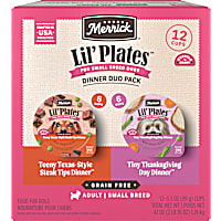 Merrick Lil' Plates Grain Free Beef and Turkey Dinner Duos Soft Natural Wet Small Dog Food Variety Pack