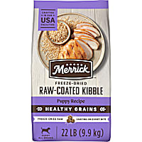 Merrick Healthy Grains Chicken and Brown Rice Freeze Dried Raw Coated Kibble, Natural High Protein Puppy Food
