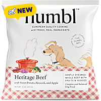 HUMBL Frozen Pourable Pouch EU-Sourced Heritage Beef Gently Cooked Dog Food