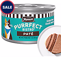 Merrick Purrfect Bistro Grain Free Premium High Protein Duck Recipe Soft Canned Pate Adult Wet Cat Food