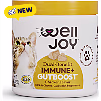 WellJoy Chicken Flavored Soft Chew Immune + GutBoost Supplement for Cats