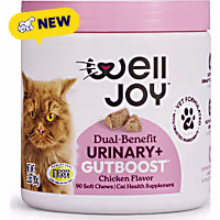 WellJoy Chicken Flavored Soft Chew Urinary + GutBoost Supplement for Cats
