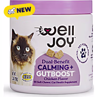 WellJoy Chicken Flavored Soft Chew Calming + GutBoost Supplement for Cats