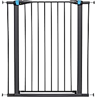 Midwest WalkThru Steel Pet Gate with Safety Glow Framed for Dogs in White