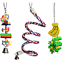 A&E Cage Company Happy Beaks Toy Bundle for Small Birds