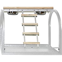 A&E Cage Company White Table Stand with Ladders and Cups