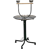 A&E Cage Company T-Stand with Casters and Stainless Steel Dishes