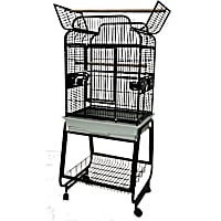 A&E Cage Company 782217 Open Victorian Top with Plastic Base in Black