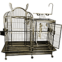 A&E Cage Company Split Level House Cage with Divider in Platinum