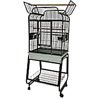 A&E Cage Company 782217 Open Victorian Top with Plastic Base in Platinum