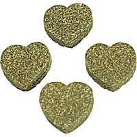 A&E Cage Company Nibbles 4pc Heart Hay Chew Bites for Small Animals