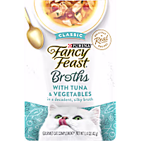 Fancy Feast Lickable Classic Complement Tuna and Vegetable Broth Wet Cat Food Topper