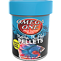 Omega One Betta Buffet Pellets for Betta Fish, Floating Meal-Free Fish Food