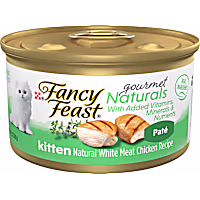 Fancy Feast Grain Free Gourmet Naturals White Meat Chicken Recipe Pate Wet Kitten Food