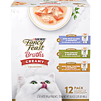 Fancy Feast Lickable Complement Creamy Broth Wet Cat Food Topper Variety Pack