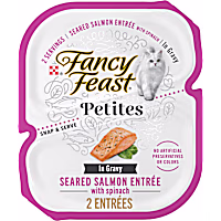 Fancy Feast Petites Seared Salmon With Spinach Entree Gourmet Gravy Wet Cat Food