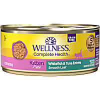 Wellness Complete Health Whitefish & Tuna Natural, Protein-Rich, Grain Free Pate Kitten Wet Cat Food