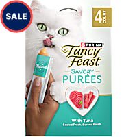 Fancy Feast Savory Puree Naturals With Natural Salmon & Tuna in Demi-Glace Squeezable Tube Cat Treats