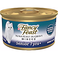 Fancy Feast Senior 7+ High Protein Gravy, Tuna Feast Minced Wet Cat Food