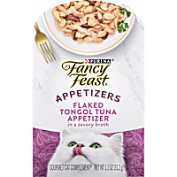 Fancy Feast Grain Free Flaked Tongol Tuna Lickable Appetizer Cat Food Topper