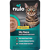 Nulo Silky Mousse Tuna & Mackerel Recipe in Broth Nutrition for Senior Cats