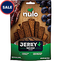 Nulo Grain-Free High Protein, Duck with Plums, Premium Jerky Dog Treats