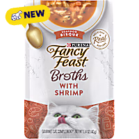 Purina Fancy Feast Broth Topper Seafood Bisque with Shrimp Lickable Wet Cat Food