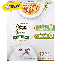 Purina Fancy Feast Chicken Broth Complement Lickable Grain Free Wet Cat Food Variety Pack