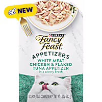 Purina Fancy Feast Topper White Meat Chicken & Flaked Tuna Appetizers Lickable Grain Free Wet Cat Food