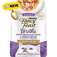 Purina Fancy Feast Broth Topper Classic with Skipjack Tuna & Vegetables Lickable Senior Wet Cat Food