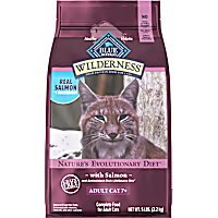 Blue Buffalo Wilderness High-Protein & Grain-Free Natural Ingredients, Salmon Dry Food for Mature 7+ Adult Cats