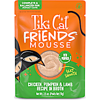 Tiki Cat Friends Mousse Chicken, Pumpkin & Lamb Recipe in Broth Cat Food