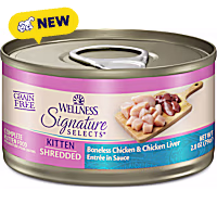 Wellness CORE Grain Free Boneless Chicken & Chicken Liver Signature Selects Shredded Kitten Wet Cat Food