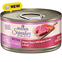 Wellness CORE Grain Free Skipjack Tuna & Wild Salmon Signature Selects Flaked Kitten Wet Cat Food