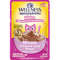 Wellness Appetizing Entrees Protein-Rich, Grain Free Chicken & Lamb Recipe Kitten Mousse Wet Food