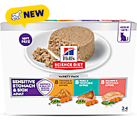 Hill's Science Diet Adult Sensitive Stomach & Skin Chicken, Tuna & Salmon Wet Cat Food Variety Pack
