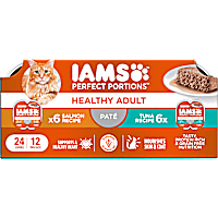 IAMS Perfect Portions Healthy Adult Grain Free Chicken and Tuna Recipe Wet Cat Food Pate Variety Pack