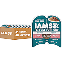 Iams Perfect Portions Grain Free Salmon Recipe Adult Indoor Wet Cat Food Twin Pack