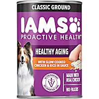 Iams ProActive Health Aging Classic Ground with Slow Cooked Chicken and Rice Wet Dog Food