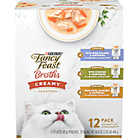 Fancy Feast Lickable Complement Creamy Broth Wet Cat Food Topper Variety Pack