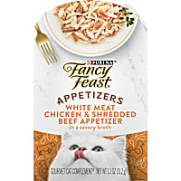 Fancy Feast Lickable Grain Free White Meat Chicken & Shredded Beef Appetizer Cat Food Topper