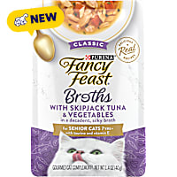 Purina Fancy Feast Broth Topper Classic with Skipjack Tuna & Vegetables Lickable Senior Wet Cat Food