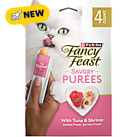 Purina Fancy Feast Savory Purees with Tuna & Shrimp Lickable Cat Treats