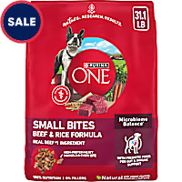 Purina ONE Small Bites Beef & Rice Formula High Protein Natural Dry Dog Food w/ Added Vitamins, Minerals & Nutrients